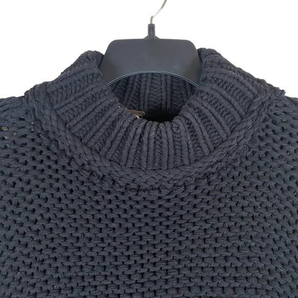 Free People Dolman Sweater Women's X-Small Black Chunky Mock Neck Comfy Cozy - Picture 2 of 14